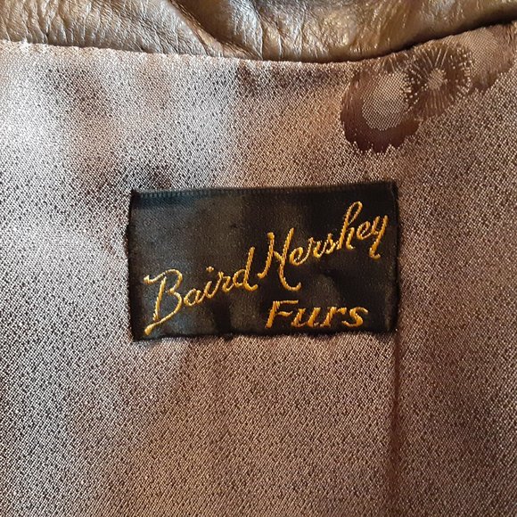 VINTAGE 1970'S BAIRD HERSHEY FURS BROWN LEATHER COAT LADIES - Picture 8 of 9